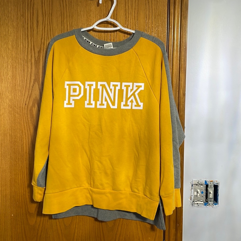 Mustard Yellow/ Grey VS Pink Crew Neck